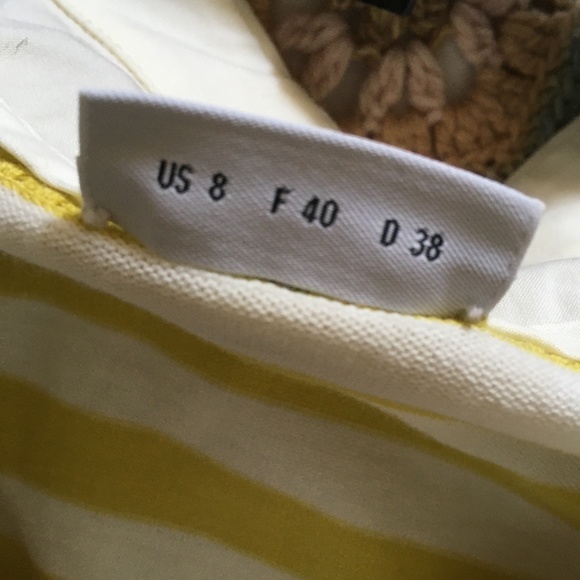 AKRIS PUNTO Yellow + White Stripe Cotton Sweater w/ Detachable Collar 8 M - Picture 4 of 7